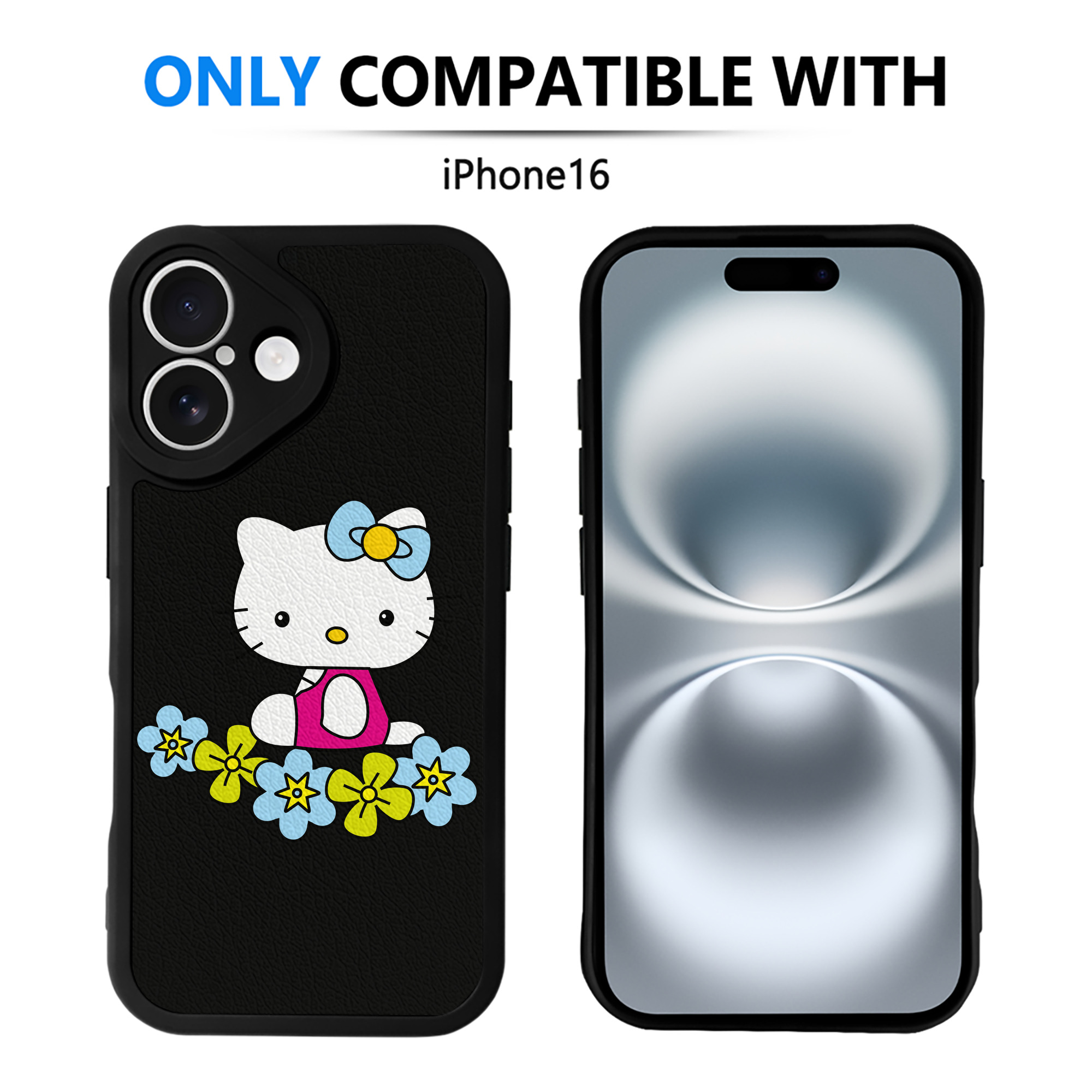 （画像用） Hello Kitty ハローキティ 【iPhone 16シリーズ対応】シリコンスマホケース（レザー調） 材質：シリコン